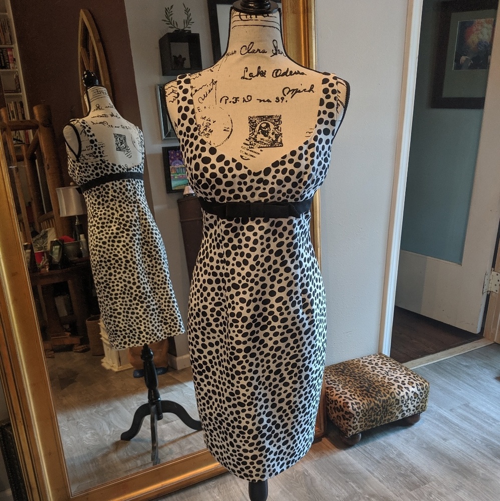 Abstract polka dot David Meister dress